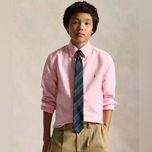 Ralph Lauren Pink Button Down Shirt Size 14 Boys Preppy Pony Logo Dressy Church